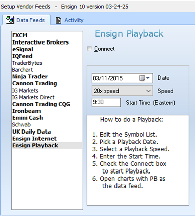 Ensign Play Back tool